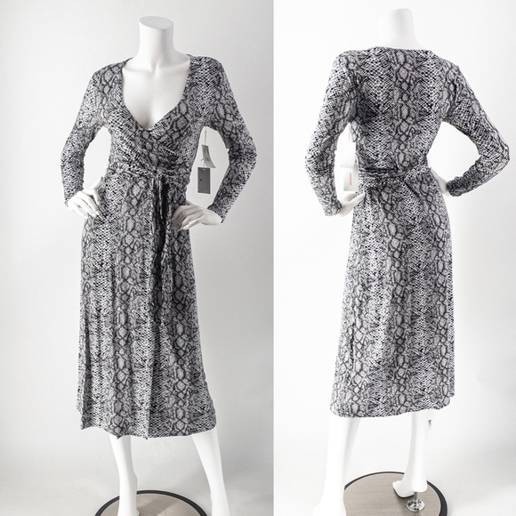 NWT GOOD AMERICAN Snake Print Wrap Dress C0191 & C0192 - Picture 8 of 15